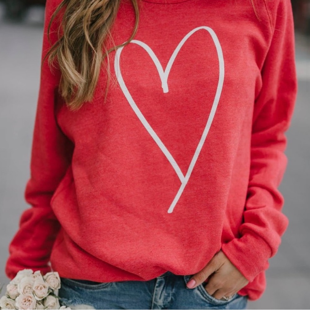 Red Heart Long Sleeve Shirt NWOT